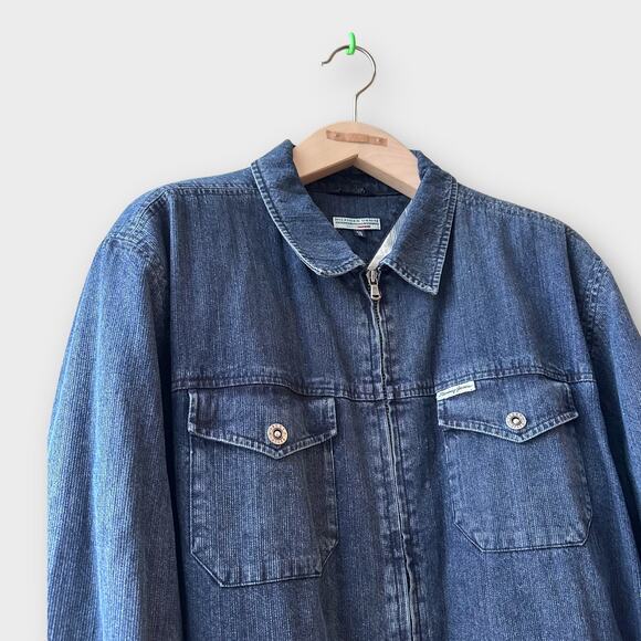 Vintage Hilfiger Denim Corduroy Insulated Zip Front Jacket, Men’s XXL, Blue - Picture 4 of 16
